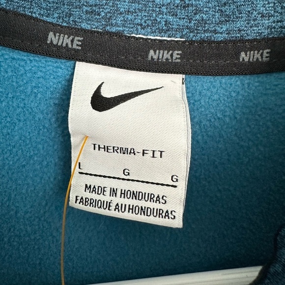 Nike Therma-Fit Mens Size Large 1/4 Zip Pullover Blue Heathered Sweatshirt - Picture 3 of 4